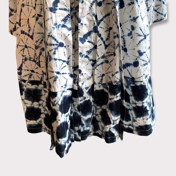 Thakoon For Target Long Sleeve Shibori Button Down Bohemian Cotton Dress - Picture 4 of 16